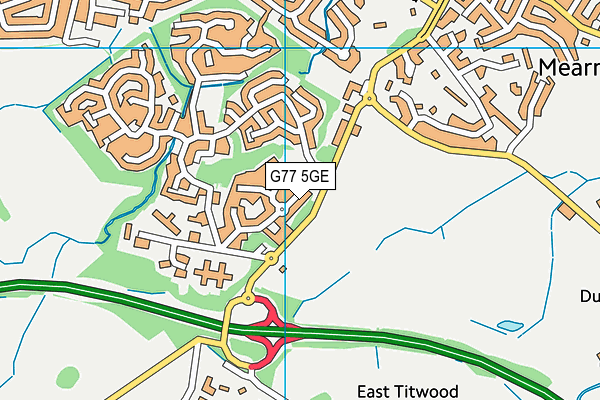 G77 5GE map - OS VectorMap District (Ordnance Survey)