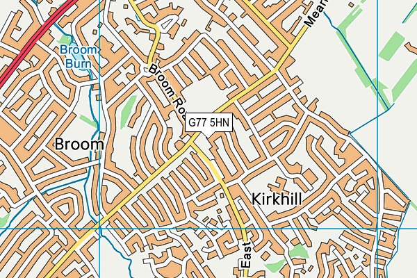 G77 5HN map - OS VectorMap District (Ordnance Survey)