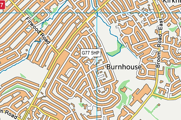 G77 5HP map - OS VectorMap District (Ordnance Survey)