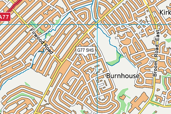 G77 5HS map - OS VectorMap District (Ordnance Survey)