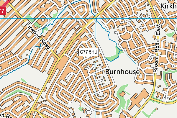 G77 5HU map - OS VectorMap District (Ordnance Survey)