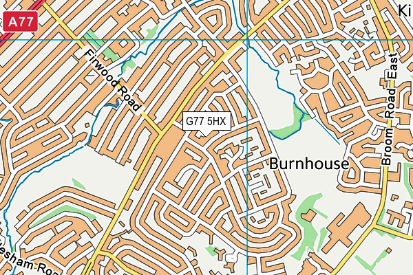 G77 5HX map - OS VectorMap District (Ordnance Survey)