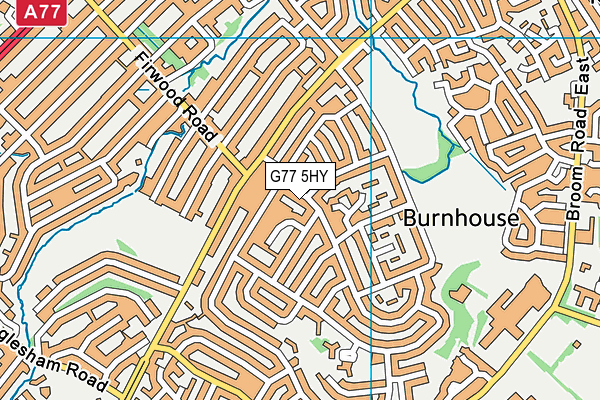 G77 5HY map - OS VectorMap District (Ordnance Survey)