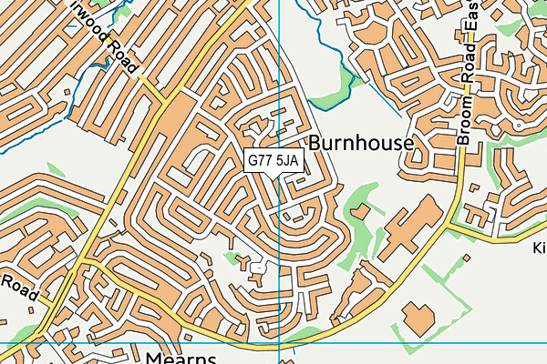 G77 5JA map - OS VectorMap District (Ordnance Survey)