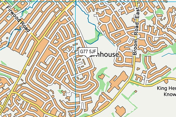 G77 5JF map - OS VectorMap District (Ordnance Survey)