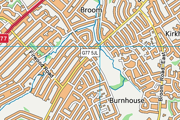 G77 5JL map - OS VectorMap District (Ordnance Survey)