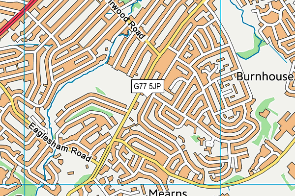 G77 5JP map - OS VectorMap District (Ordnance Survey)