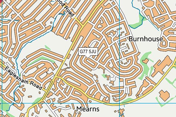 G77 5JU map - OS VectorMap District (Ordnance Survey)