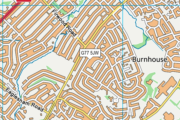 G77 5JW map - OS VectorMap District (Ordnance Survey)