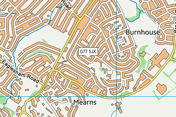 G77 5JX map - OS VectorMap District (Ordnance Survey)