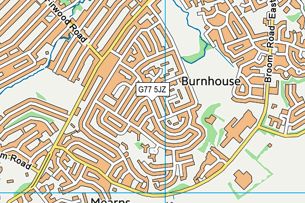 G77 5JZ map - OS VectorMap District (Ordnance Survey)