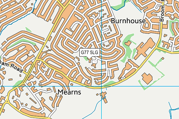 G77 5LG map - OS VectorMap District (Ordnance Survey)