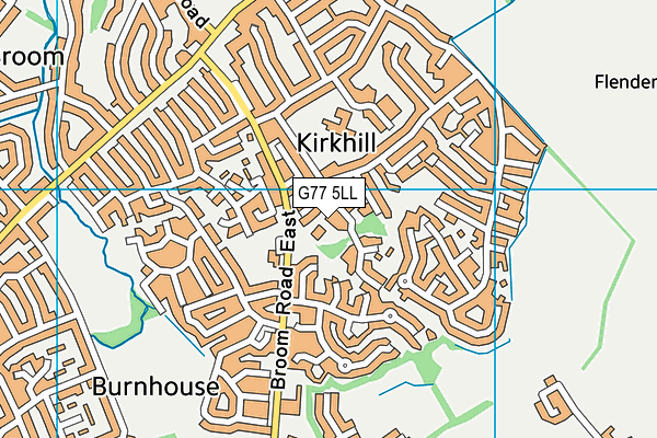 G77 5LL map - OS VectorMap District (Ordnance Survey)