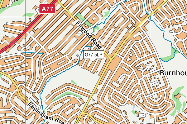 G77 5LP map - OS VectorMap District (Ordnance Survey)