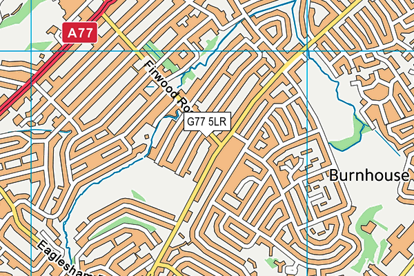 G77 5LR map - OS VectorMap District (Ordnance Survey)