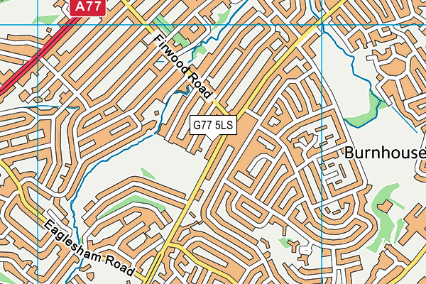 G77 5LS map - OS VectorMap District (Ordnance Survey)