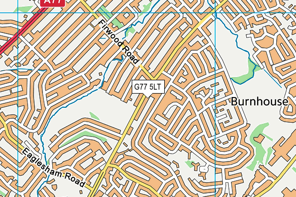 G77 5LT map - OS VectorMap District (Ordnance Survey)