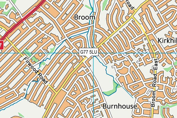 G77 5LU map - OS VectorMap District (Ordnance Survey)