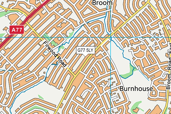 G77 5LY map - OS VectorMap District (Ordnance Survey)