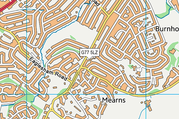 G77 5LZ map - OS VectorMap District (Ordnance Survey)