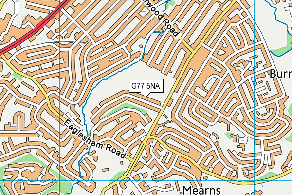 G77 5NA map - OS VectorMap District (Ordnance Survey)