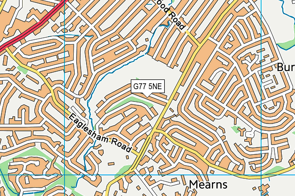 G77 5NE map - OS VectorMap District (Ordnance Survey)