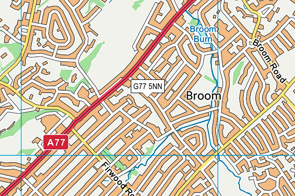 G77 5NN map - OS VectorMap District (Ordnance Survey)