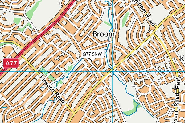 G77 5NW map - OS VectorMap District (Ordnance Survey)