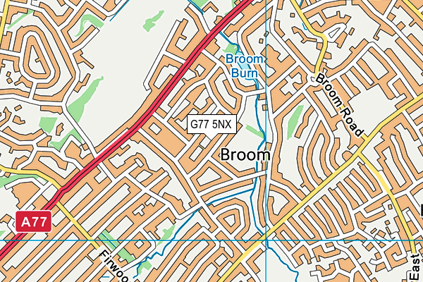 G77 5NX map - OS VectorMap District (Ordnance Survey)