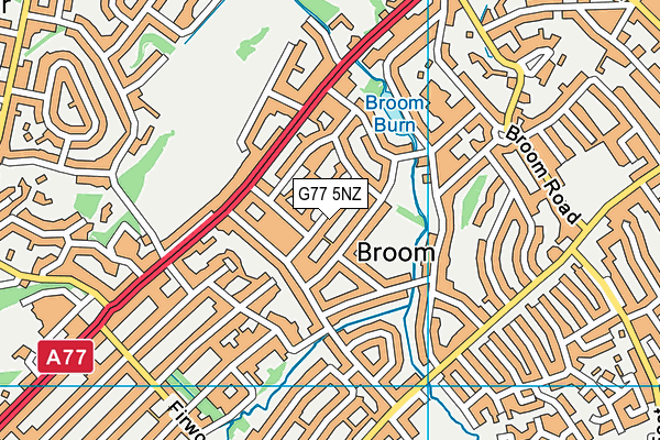 G77 5NZ map - OS VectorMap District (Ordnance Survey)