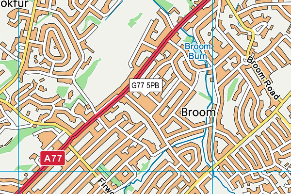 G77 5PB map - OS VectorMap District (Ordnance Survey)