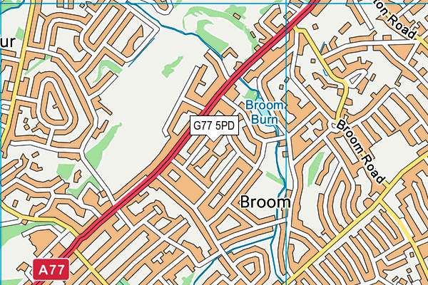 G77 5PD map - OS VectorMap District (Ordnance Survey)