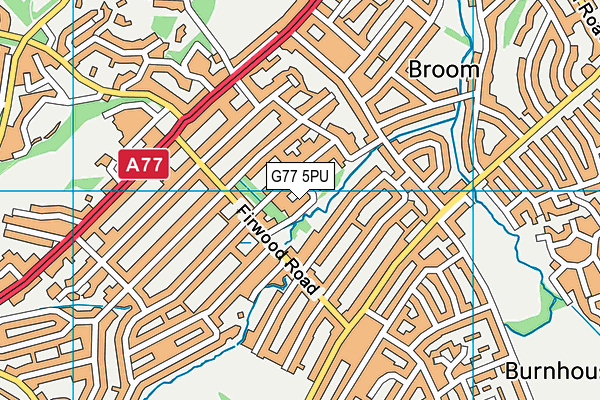 G77 5PU map - OS VectorMap District (Ordnance Survey)