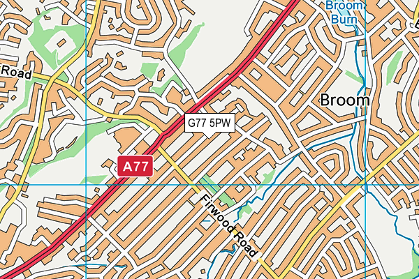 G77 5PW map - OS VectorMap District (Ordnance Survey)