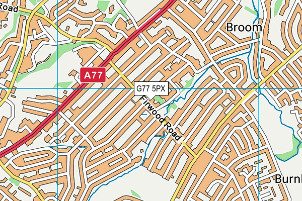 G77 5PX map - OS VectorMap District (Ordnance Survey)