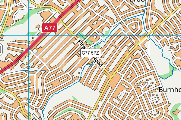 G77 5PZ map - OS VectorMap District (Ordnance Survey)