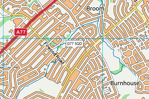 G77 5QD map - OS VectorMap District (Ordnance Survey)