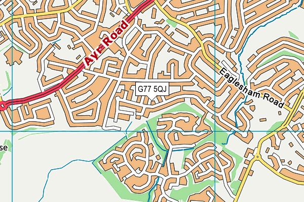 G77 5QJ map - OS VectorMap District (Ordnance Survey)