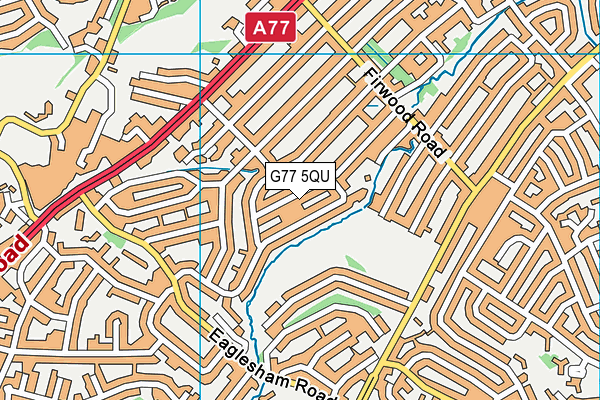 G77 5QU map - OS VectorMap District (Ordnance Survey)