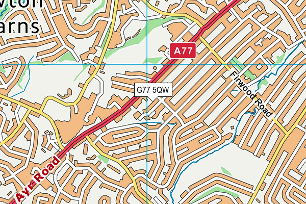 G77 5QW map - OS VectorMap District (Ordnance Survey)