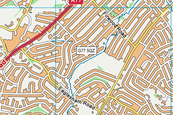 G77 5QZ map - OS VectorMap District (Ordnance Survey)