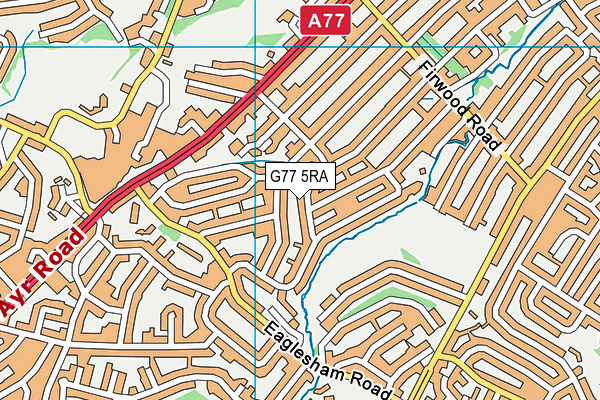 G77 5RA map - OS VectorMap District (Ordnance Survey)