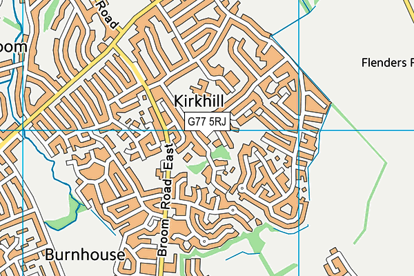 G77 5RJ map - OS VectorMap District (Ordnance Survey)