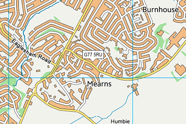 G77 5RU map - OS VectorMap District (Ordnance Survey)