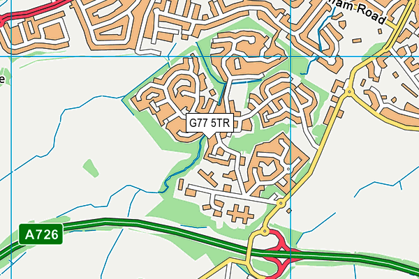 G77 5TR map - OS VectorMap District (Ordnance Survey)