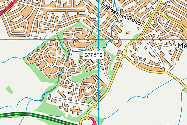 G77 5TS map - OS VectorMap District (Ordnance Survey)