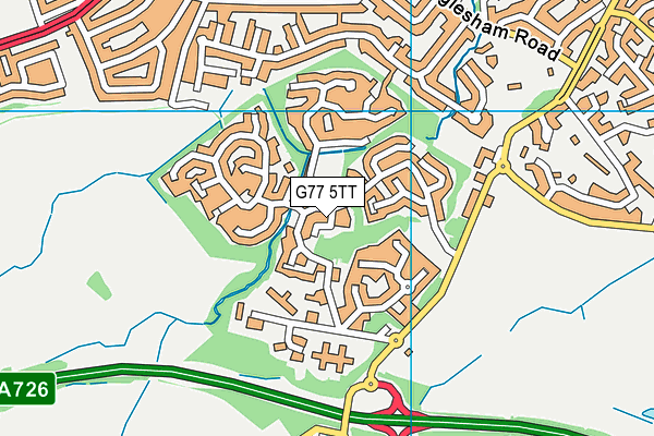 G77 5TT map - OS VectorMap District (Ordnance Survey)