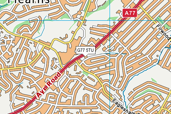 G77 5TU map - OS VectorMap District (Ordnance Survey)