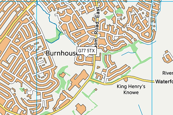 G77 5TX map - OS VectorMap District (Ordnance Survey)