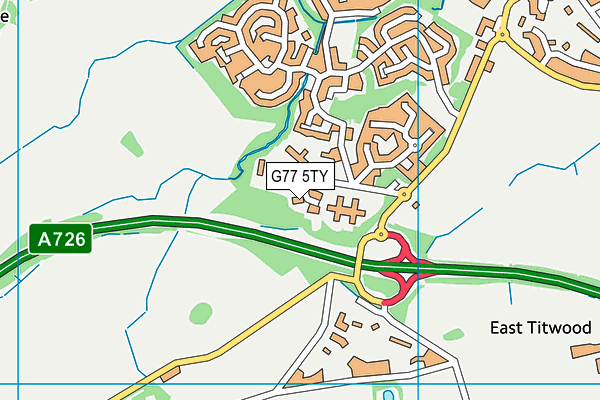 G77 5TY map - OS VectorMap District (Ordnance Survey)